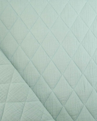 Tissu Double Gaze Matelassé Vert Tendre - Mercerine