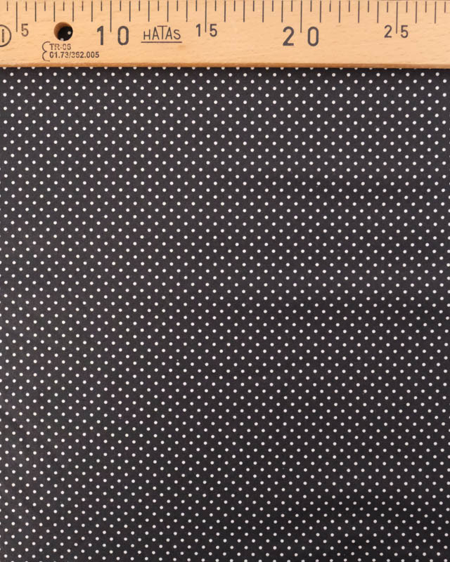 Popeline de Coton Mini Pois Fond Noir - Mercerine
