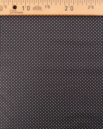 Popeline de Coton Mini Pois Fond Noir - Mercerine