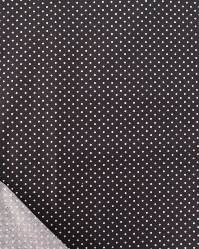 Popeline de Coton Mini Pois Fond Noir - Mercerine