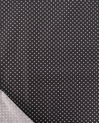 Popeline de Coton Mini Pois Fond Noir - Mercerine