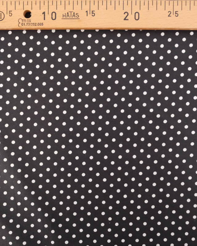 Popeline de Coton à Pois sur Fond Noir - Mercerine