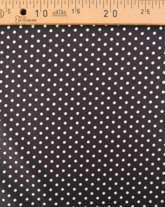 Popeline de Coton à Pois sur Fond Noir - Mercerine