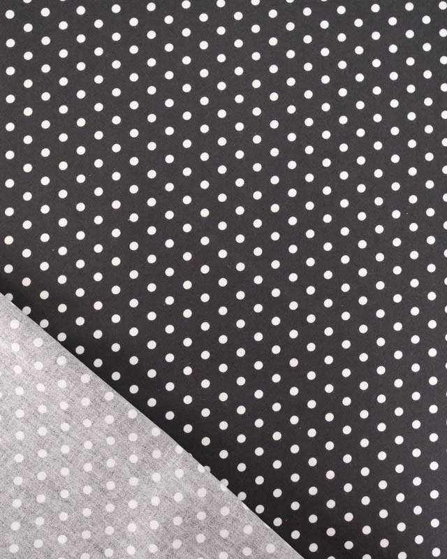Popeline de Coton à Pois sur Fond Noir - Mercerine
