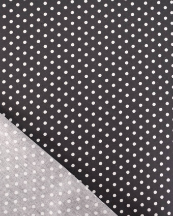 Popeline de Coton à Pois sur Fond Noir - Mercerine