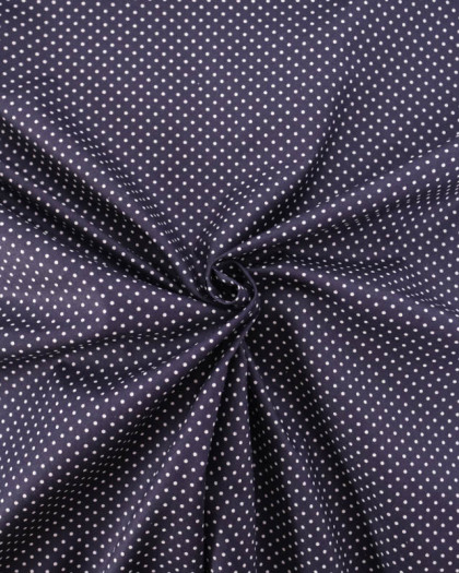 Popeline de Coton Mini Pois Navy - Mercerine