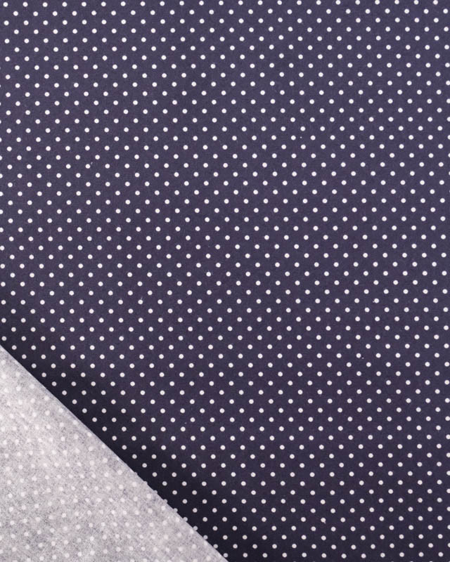 Popeline de Coton Mini Pois Navy - Mercerine