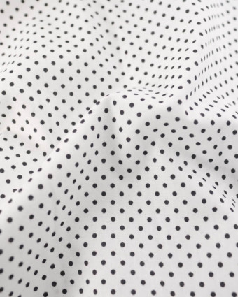 Popeline de Coton Mini Pois Fond Blanc - Mercerine