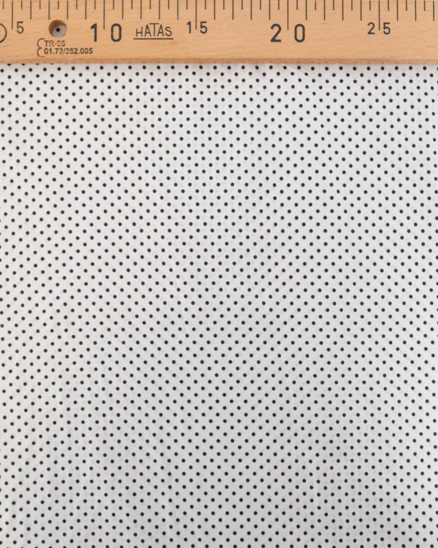 Popeline de Coton Mini Pois Fond Blanc - Mercerine