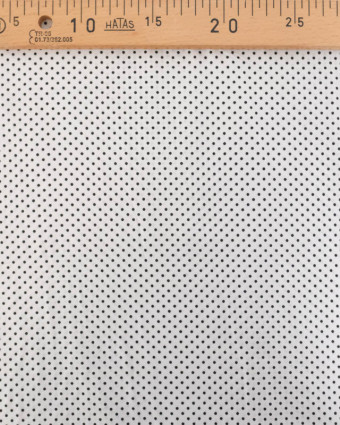 Popeline de Coton Mini Pois Fond Blanc - Mercerine