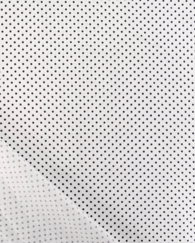 Popeline de Coton Mini Pois Fond Blanc - Mercerine