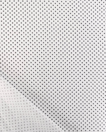 Popeline de Coton Mini Pois Fond Blanc - Mercerine