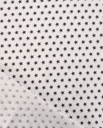 Popeline de Coton Étoiles sur Fond Blanc - Mercerine