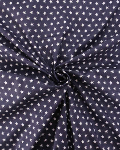 Popeline de Coton Étoiles Navy - Mercerine