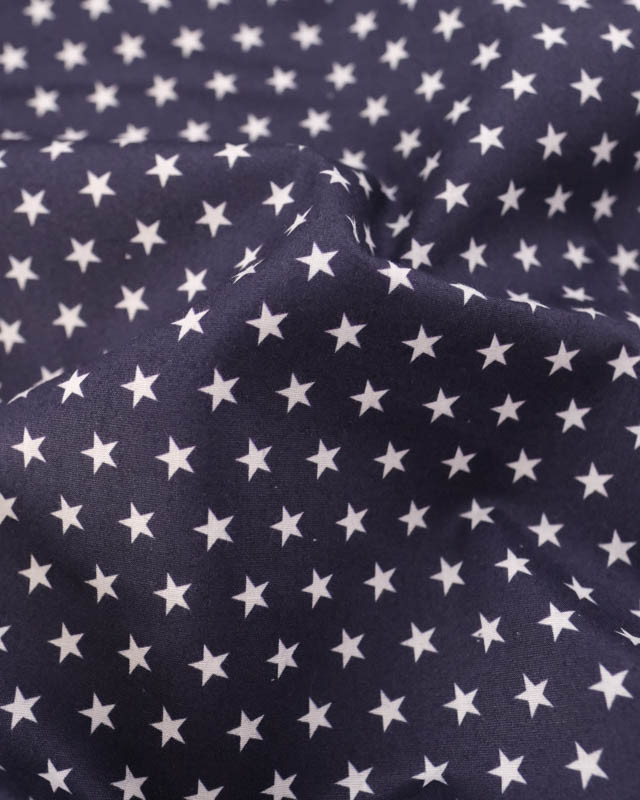 Popeline de Coton Étoiles Navy - Mercerine