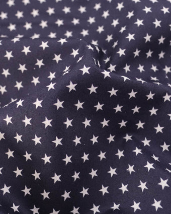 Popeline de Coton Étoiles Navy - Mercerine