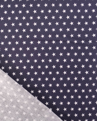 Popeline de Coton Étoiles Navy - Mercerine