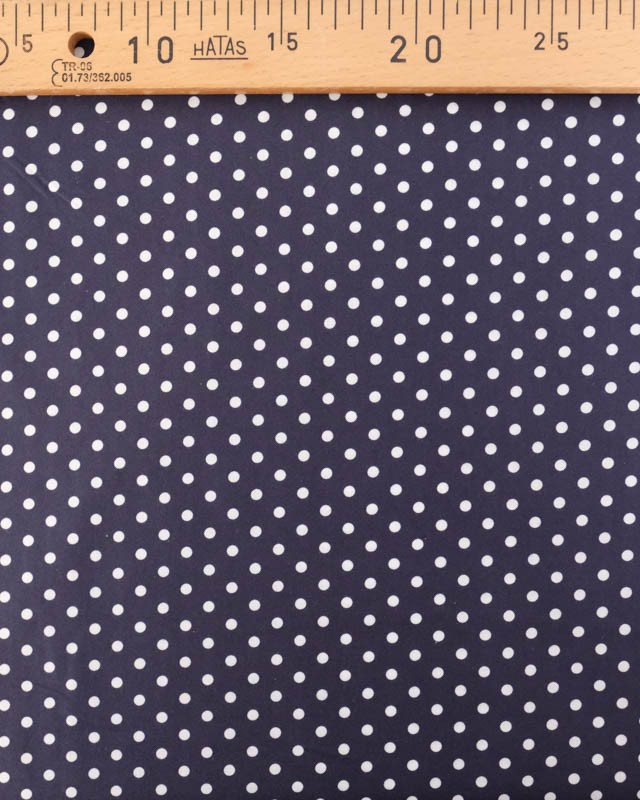 Popeline de Coton à Pois Navy - Mercerine
