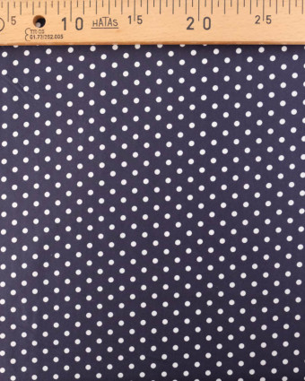 Popeline de Coton à Pois Navy - Mercerine
