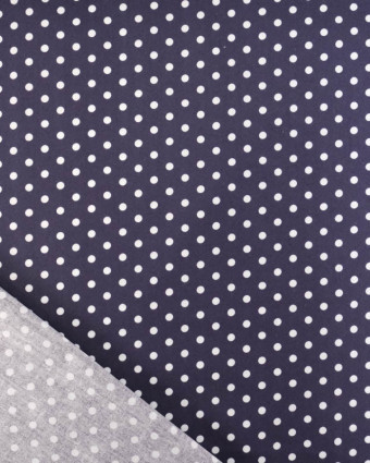 Popeline de Coton à Pois Navy - Mercerine
