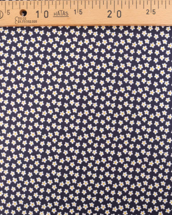 Popeline de Coton Fleuri Navy - Mercerine