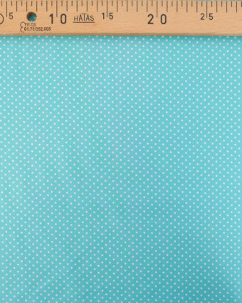 Popeline de Coton Mini Pois Turquoise - Mercerine