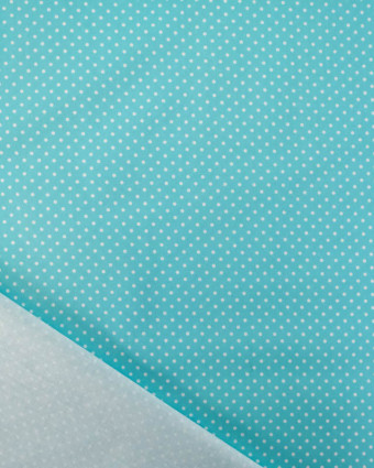 Popeline de Coton Mini Pois Turquoise - Mercerine