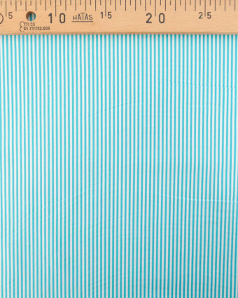 Popeline de Coton à Rayures Turquoise