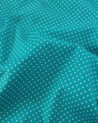 Popeline de Coton Mini Pois Paon - Mercerine