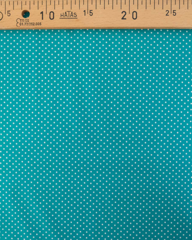 Popeline de Coton Mini Pois Paon - Mercerine