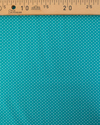Popeline de Coton Mini Pois Paon - Mercerine