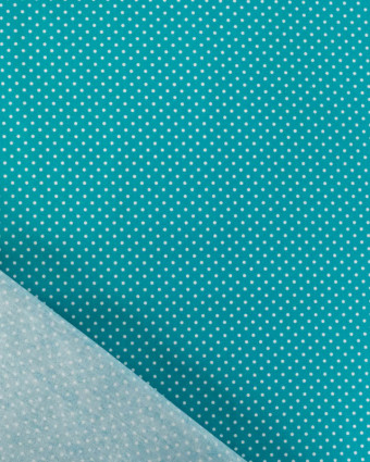 Popeline de Coton Mini Pois Paon - Mercerine