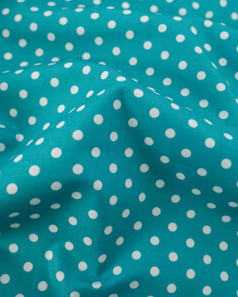 Popeline de Coton à Pois Paon - Mercerine