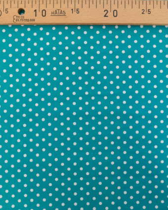 Popeline de Coton à Pois Paon - Mercerine