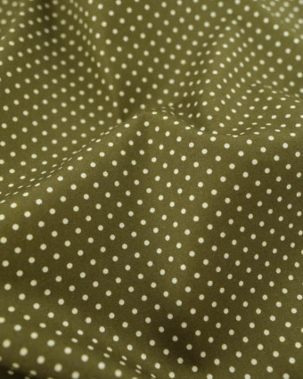 Popeline de Coton Mini Pois Kaki
