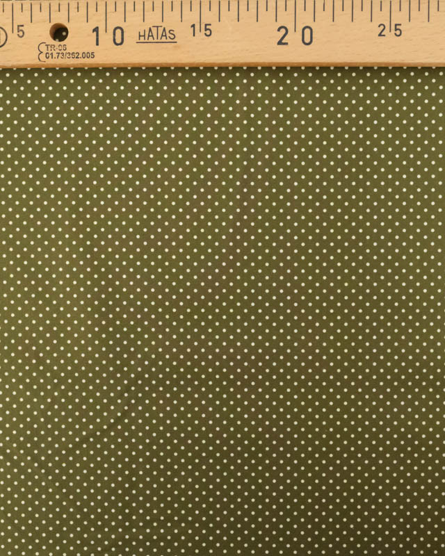 Popeline de Coton Mini Pois Kaki