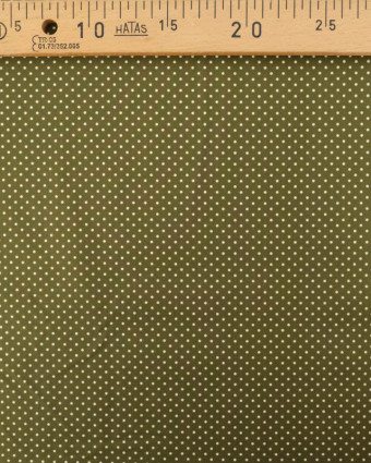 Popeline de Coton Mini Pois Kaki
