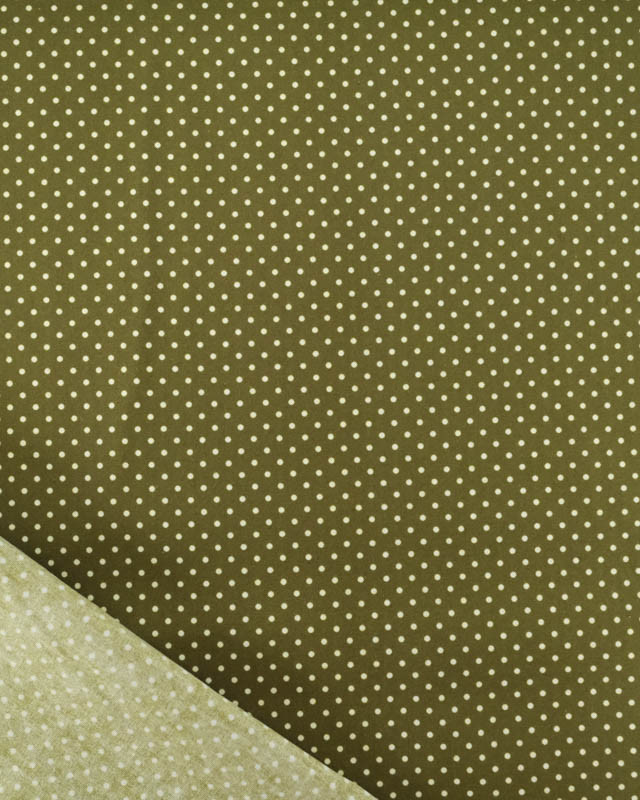 Popeline de Coton Mini Pois Kaki