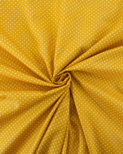 Popeline de Coton Mini Pois Ocre - Mercerine