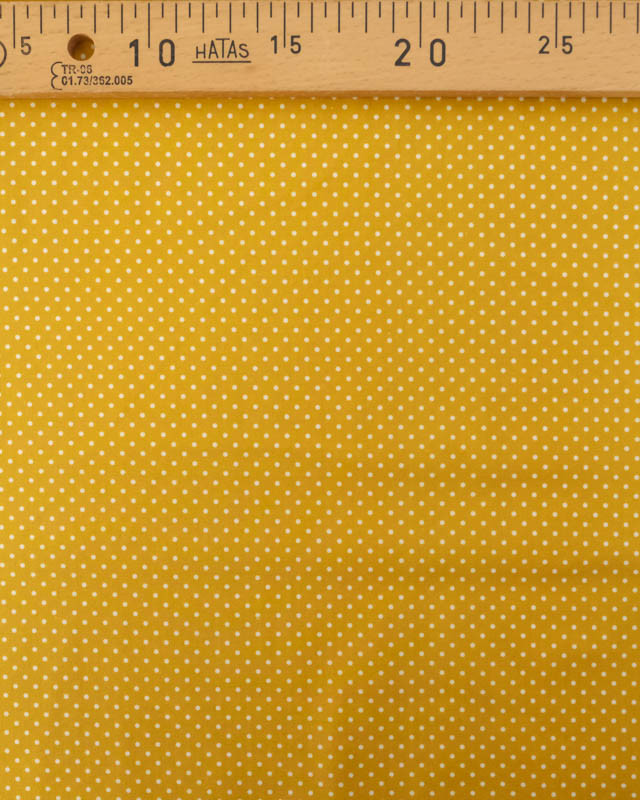 Popeline de Coton Mini Pois Ocre - Mercerine