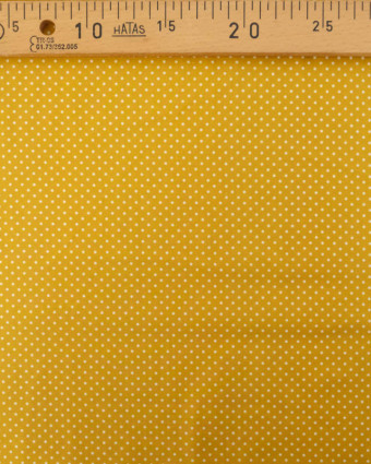 Popeline de Coton Mini Pois Ocre - Mercerine