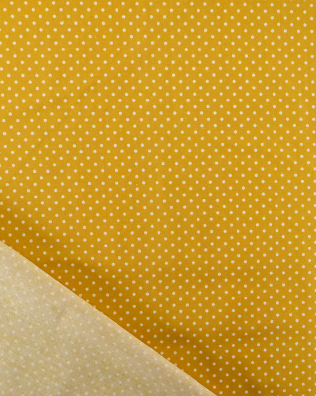 Popeline de Coton Mini Pois Ocre - Mercerine