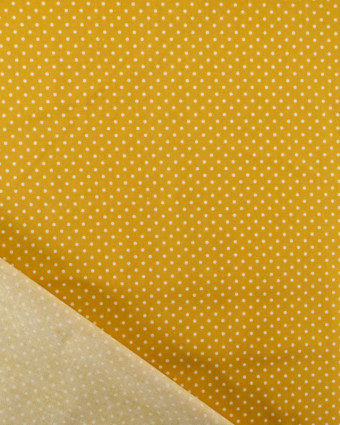 Popeline de Coton Mini Pois Ocre - Mercerine