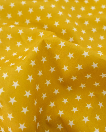 Popeline de Coton Etoiles Ocre - Mercerine