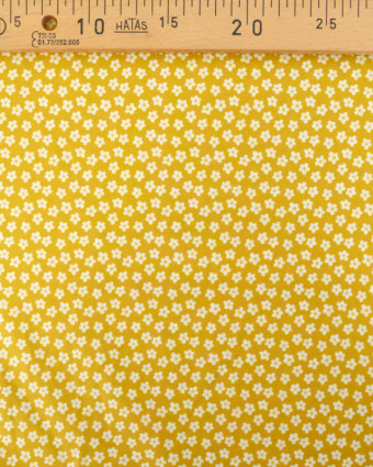Popeline de Coton Fleuri Ocre - Mercerine