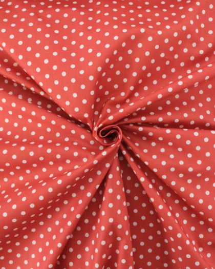 Popeline de Coton à Pois Terracotta