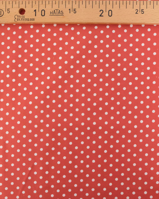 Popeline de Coton à Pois Terracotta