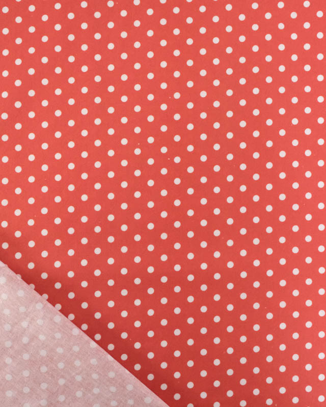 Popeline de Coton à Pois Terracotta