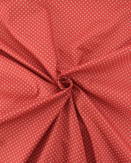 Popeline de Coton Mini Pois Terracotta