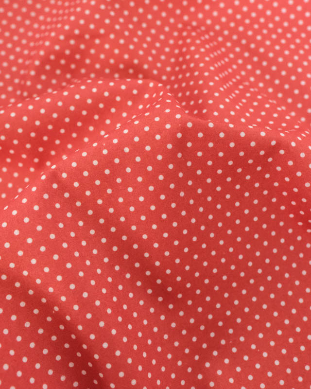 Popeline de Coton Mini Pois Terracotta
